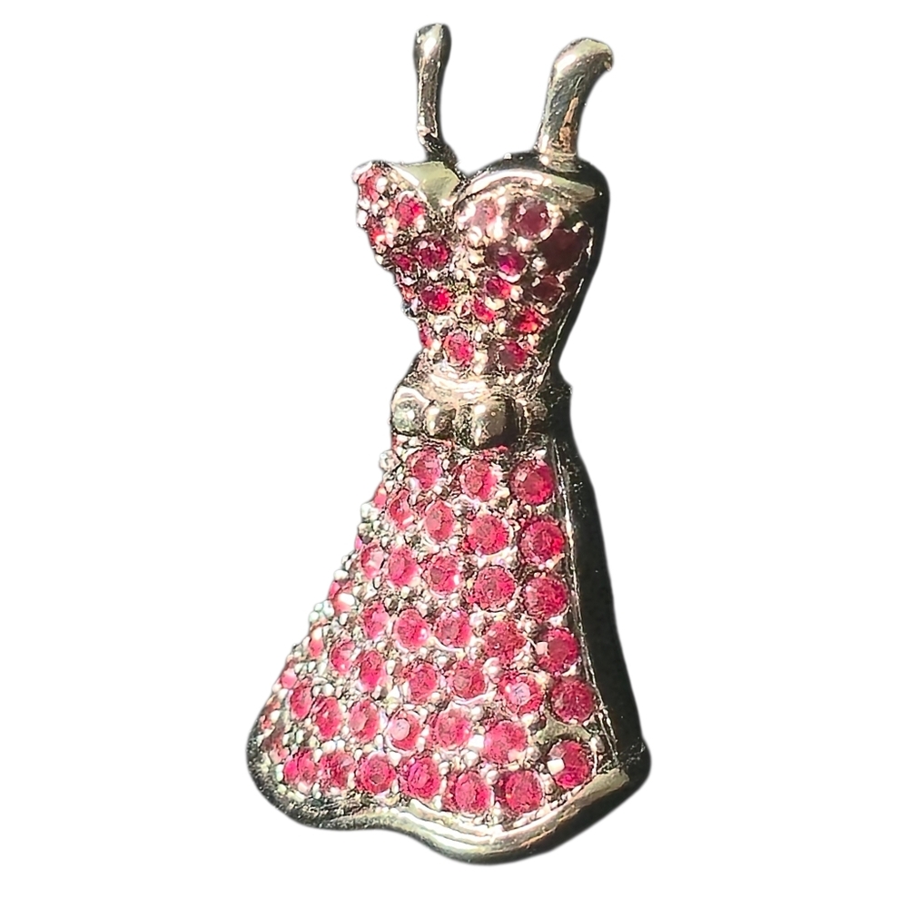 signed Swarovski Crystal orig. Go Red LITTLE DRESS